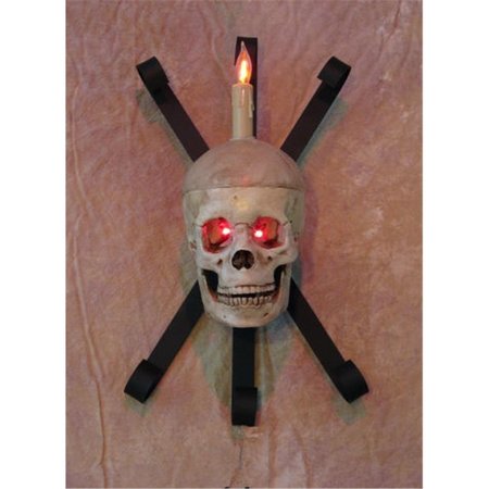 PERFECTPRETEND Wall Sconce Skull-Metal  Life-Size Skull on Metal Structure PE1413046